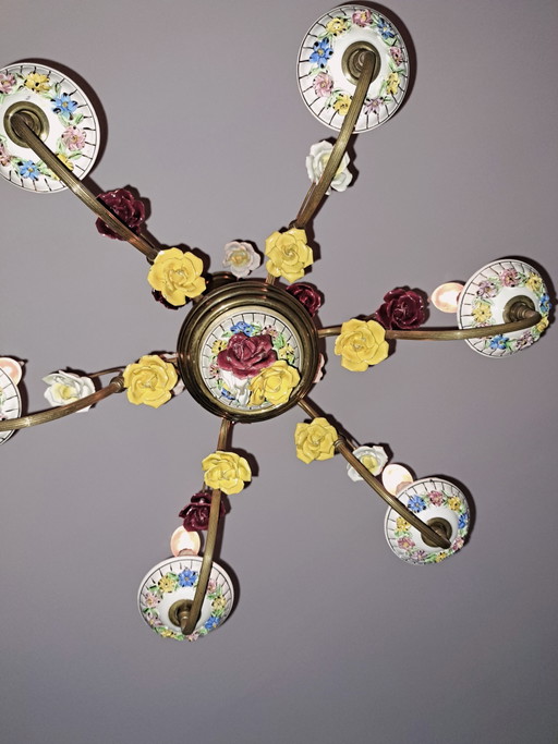 Feestelijke luster Capodimonte stijl – kroonluchters, Glass, Porcelain (photo 2 of 6)