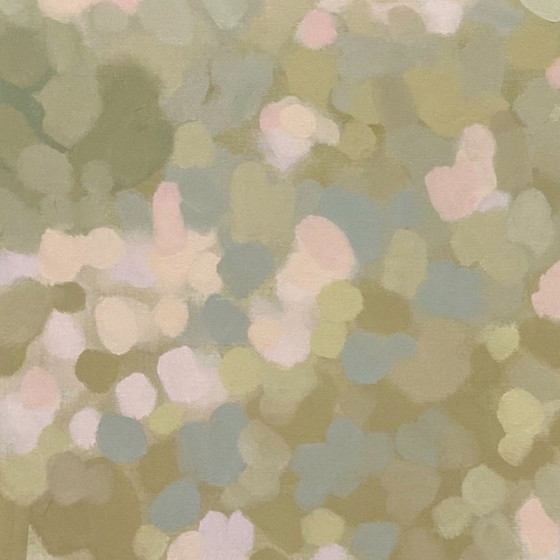 Image 1 of Zonlicht door groen gebladerte, reproductie op canvas, 80x80 cm, Sandra Kolondam