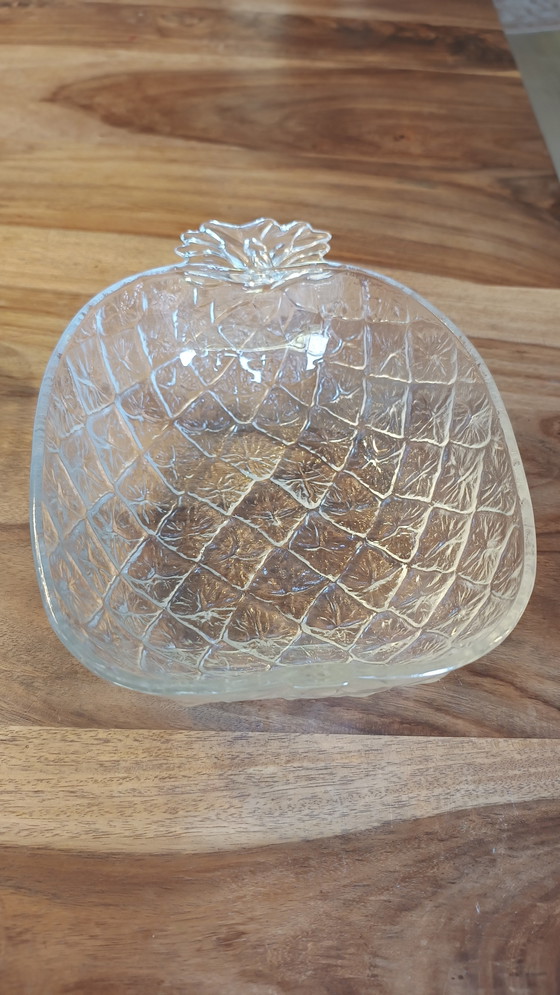 Image 1 of Magnifique bol ananas vintage en verre