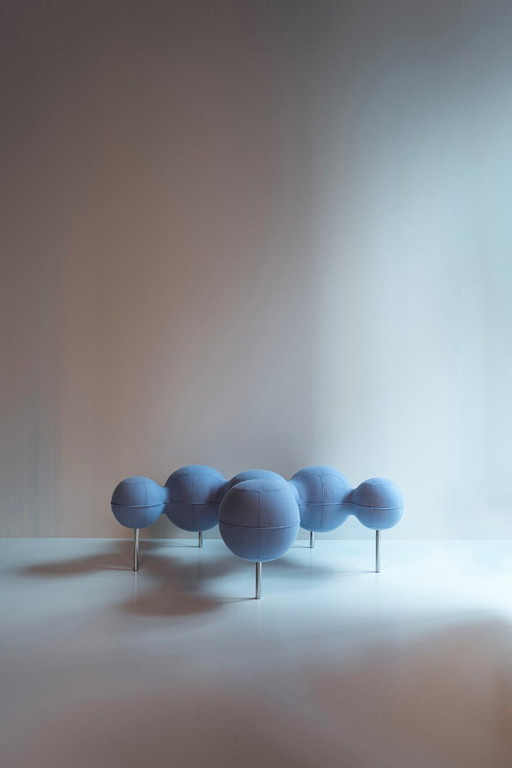 Sgabello a sfera Forma 8 Pouf Opera d'arte