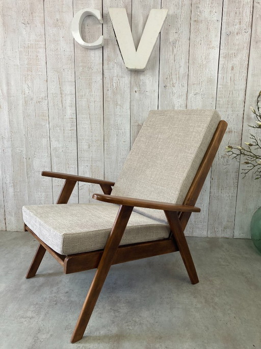 Vintage-Sessel – fauteuils, Textile, Wood (photo 2 of 10)
