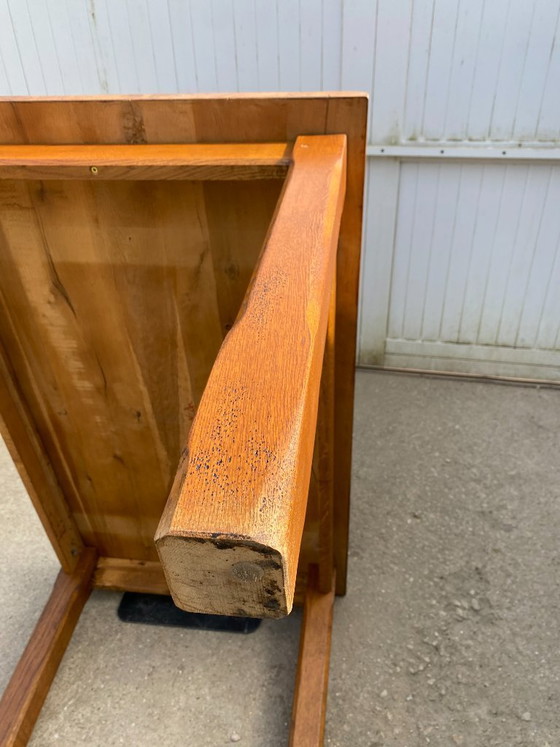 Image 1 of Table de ferme à repas à manger en chêne massif 1950 130x80 h76cm