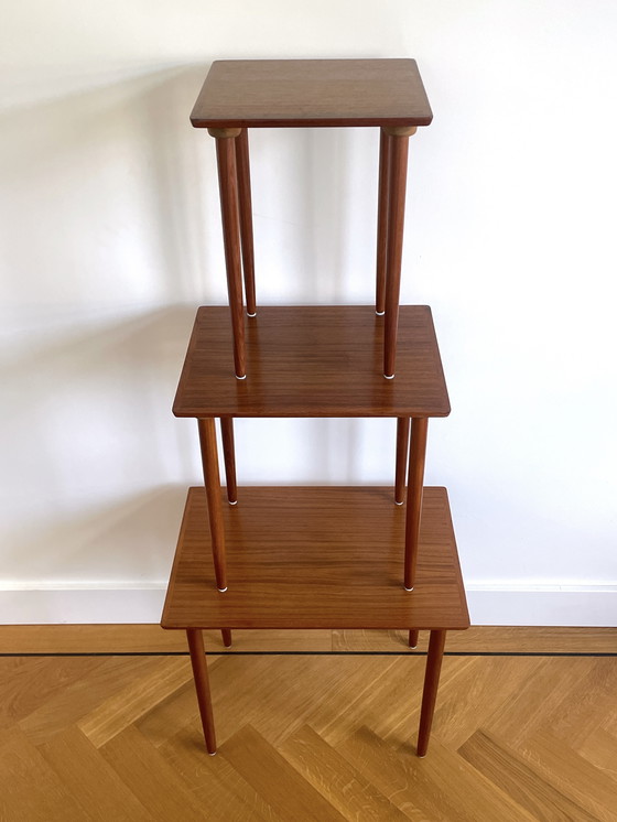 Image 1 of 60s Trio of Elegant Side Tables by Bramin, Denmark
