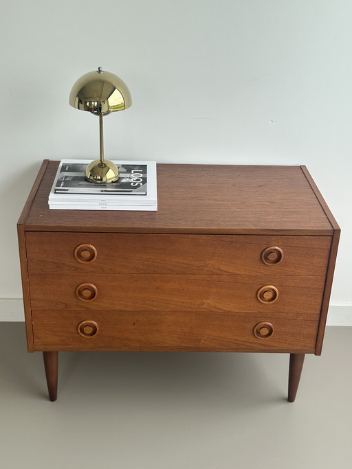 Commode vintage danoise en teck, style scandinave rétro, milieu du siècle.