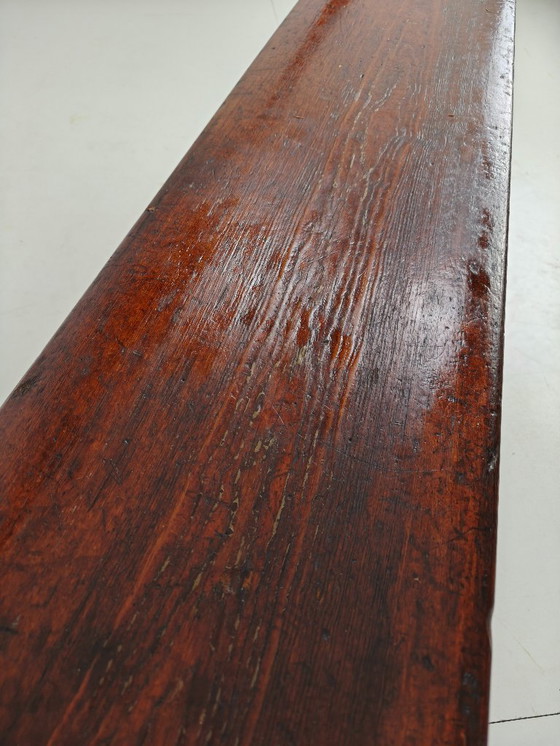 Image 1 of Banco ferroviario victoriano de pino albar – Halstead's, Todmorden