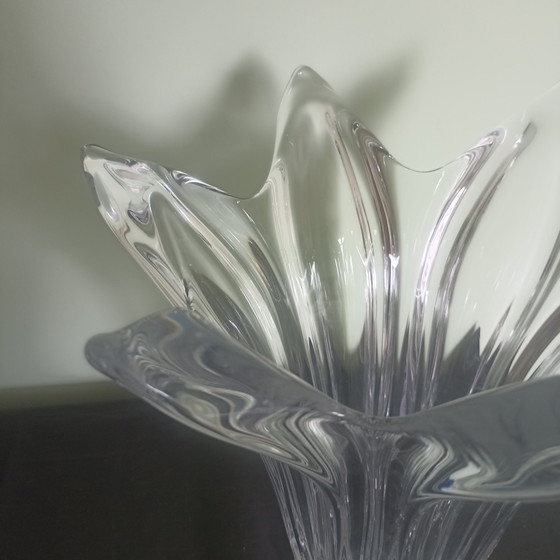 Image 1 of Imposing Vintage Crystal Vase – Art Vannes France – 1960s (4.42 kg)