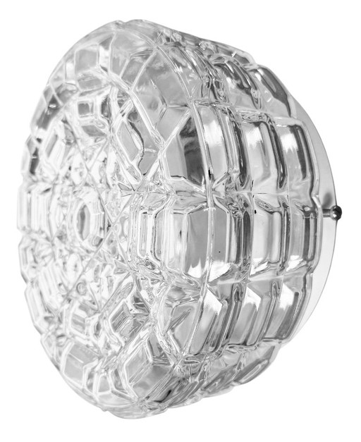 Applique murale ou plafonnier vintage en verre, années 1970 – wandlampen, Glass, Metal
