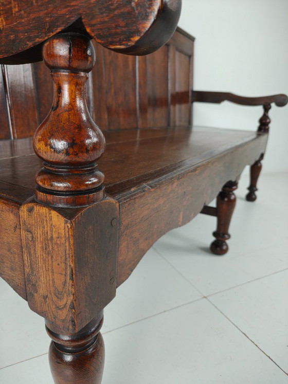 18th Century Georgian Oak Settle Bench – Dated Circa 1790 – Couches, Wood (photo 4 of 13)