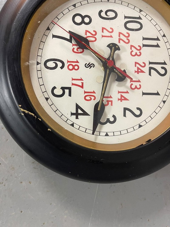 Raro Orologio da parete Bauhaus Siemens Halske 24 ore. Germania, anni '30. Rif. DO2001 – Glass (photo 6 of 15)