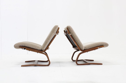 Set of 2 mid century vintage easy chairs 1960s