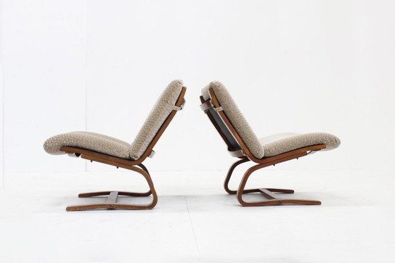 Image 1 of Set of 2 mid century vintage easy chairs 1960s