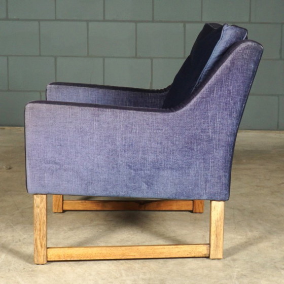 Image 1 of Vintage zithoek/zitgroep – blauw velours – JAB Anstoetz – jaren 70