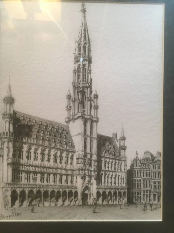Estampes encadrées Hôtel de Ville de Bruxelles – Décorations murales, Paper, Vintage (photo 5 of 6)