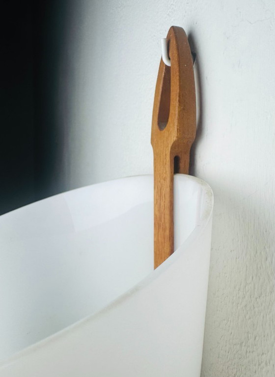 Cone-shaped wall lamp by Hans-Agne Jakobsson for Markaryd, Sweden, 1960s, Wall lights, Wood, Plastic, White (photo 5 of 7)