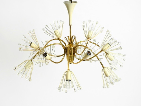 Image 1 of Rare, beautiful brass chandelier by Emil Stejnar for Rupert Nikoll | Mid Century Modern