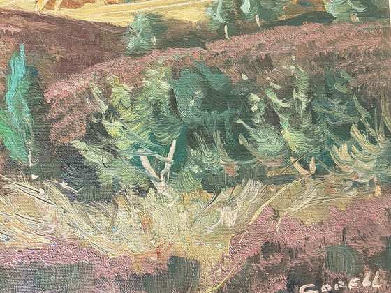 Dipinto a olio vintage di Corell – Paesaggio di metà secolo – Dipinti e disegni, Tela (photo 8 of 11)