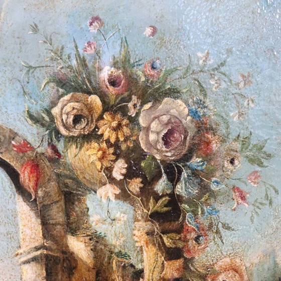 Image 1 of Antique Still Life Painting, Oil on Canvas, Italy 19th Century