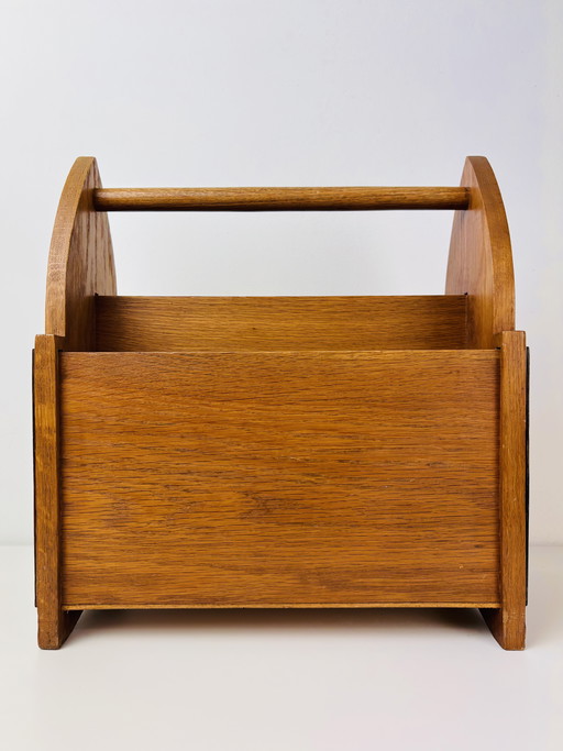 Antique original Amsterdam School magazine rack 1920