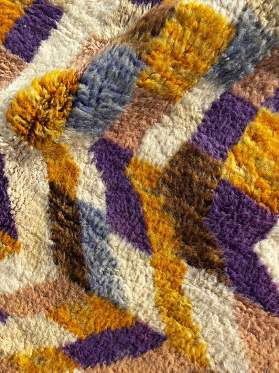 Image 1 of Tappeto marocchino colorato in lana berbera, autentico tappeto marocchino, 2,5 x 1,5 m