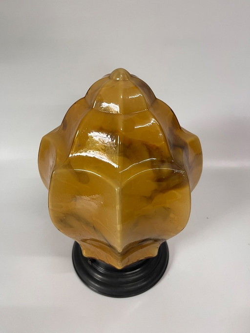 Lampada da soffitto Art déco marmorizzata di forma raffinata 1930