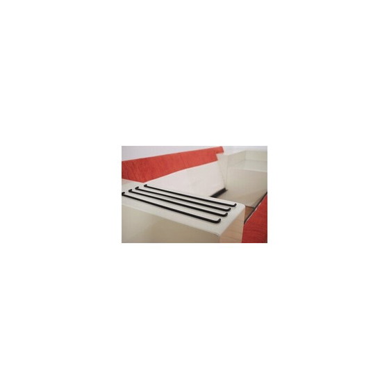 Image 1 of Vintage white lacquered modular living room set with orange fabric