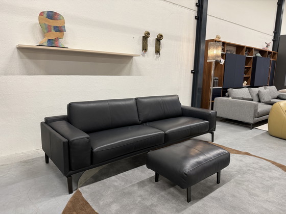 Image 1 of Leolux Bellice 2x110 Bank Ceras Torf mit Hocker