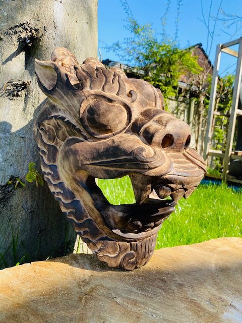 Maschera rituale tibetana in legno