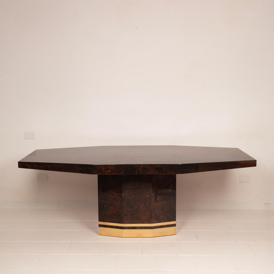 Mesa de comedor de pergamino Mod. 2007D de Willy Rizzo & Nucci Valsecchi para TURA Milano – Mesas de comedor (photo 6 of 20)