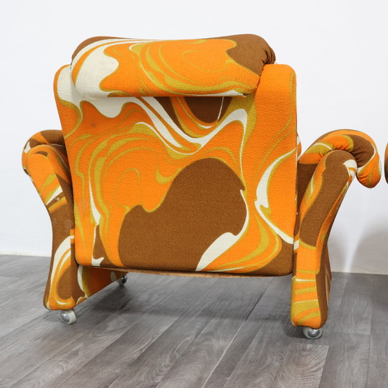 Image 1 of Guarnacci Padovano Vagnoni Paar 1-zits fauteuils Mod. Ionica-ontwerp jaren 70