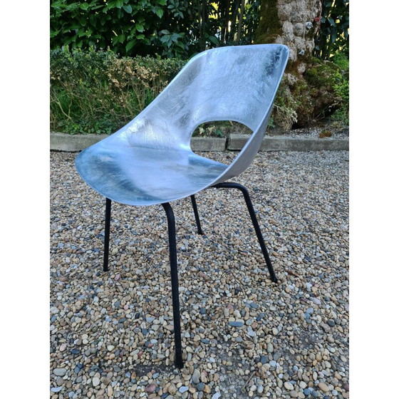 Image 1 of Set of 3 vintage aluminum chairs by Pierre Guariche for Steiner, France 1953