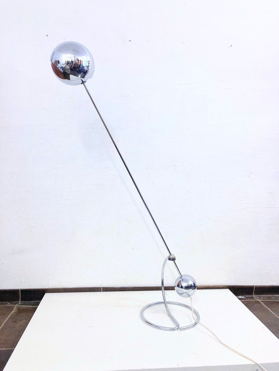 Image 1 of Adjustable 3S Floor Lamp Design Paolo Tilche For Sirrah, 1970S Space Age Chrome