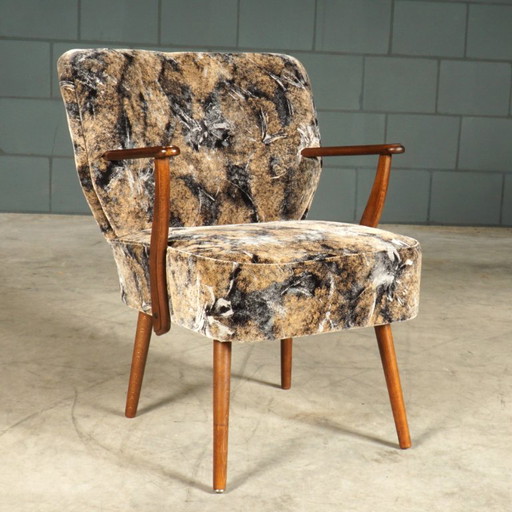 Fauteuil cocktail vintage – Velours – Années 1960 – Textile