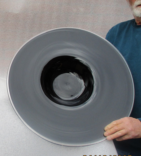 Image 1 of Large Bowl, 58 cm, 4.5 KG, Black With Transparent Piping, Made In Denmark