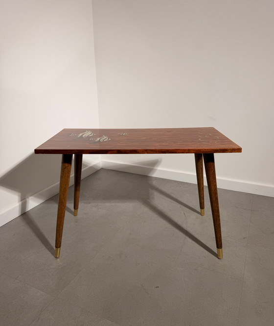 Vintage Mid-Century Coffee Table with Fish Motif (photo 4 of 4)
