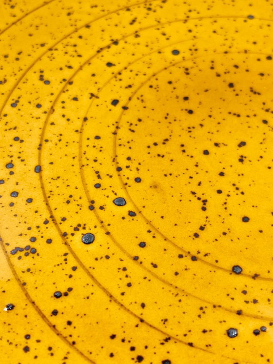 Image 1 of Boch La Louvière Palma geel gespikkelde vintage schaal