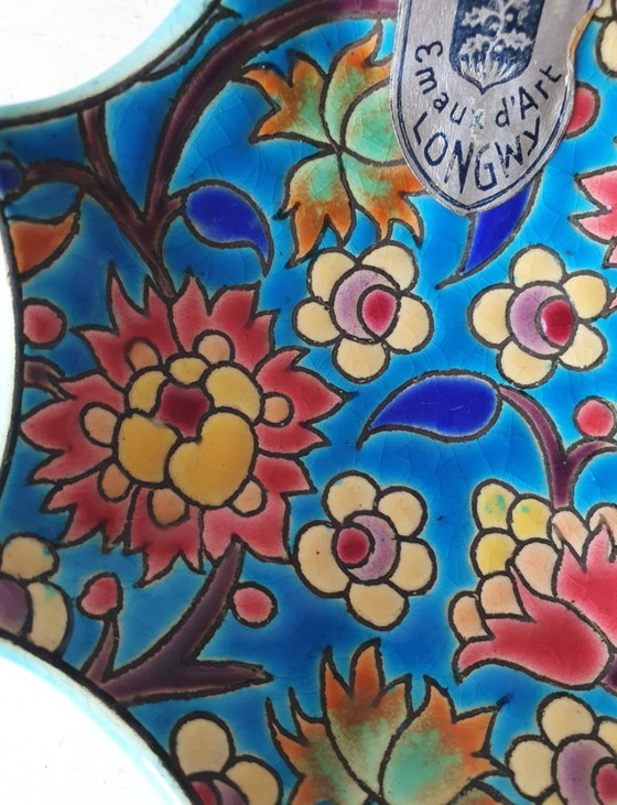 Longwy ciotola a forma di stella / Vide-poche – Émaux de Longwy – Oggetti decorativi, Ceramica (photo 3 of 8)