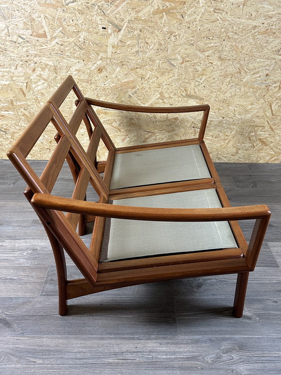 Image 1 of 60s 70s teak couch sofa 2-seater by Glostrup Møbelfabrik Denmark Design