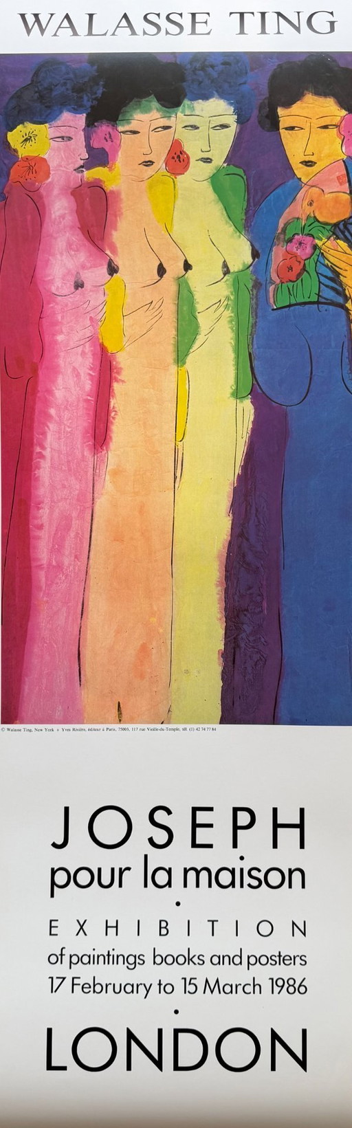 Walasse Ting (1929–2010), Joseph Pour La Maison, London Exhibition Poster, 1986, Copyright Walasse Ting, New York/Yves Riviere
