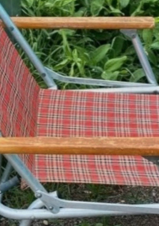Image 1 of chaise pliante vintage, chaise de camping, chaise de jardin