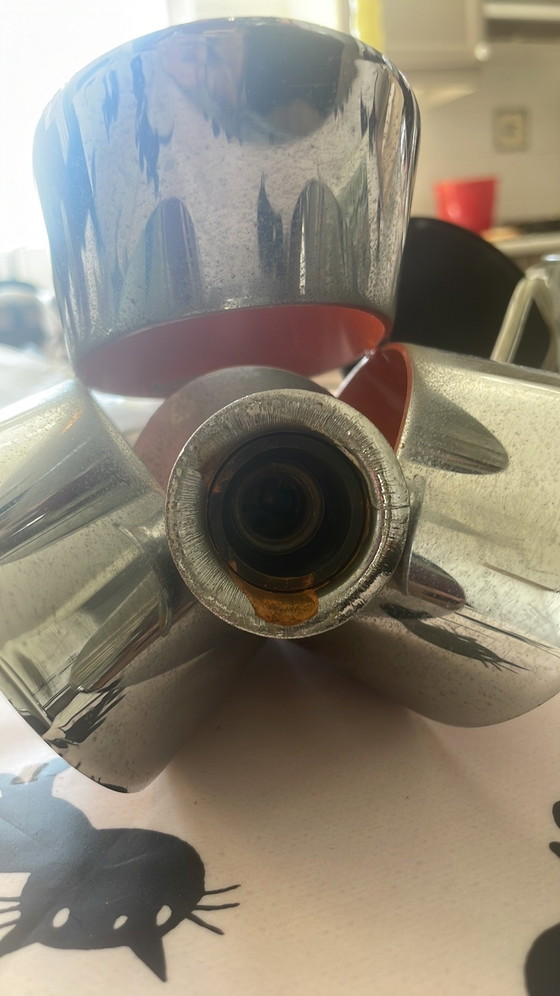 Lampada a sospensione vintage Space Age cromata, arancione - anni '70 Massive – Lampade a sospensione, Chrome (photo 8 of 9)