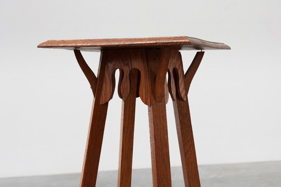 Image 1 of Art Deco hohe Eichenholzkonsole oder -sockel, Frankreich 1920er Jahre