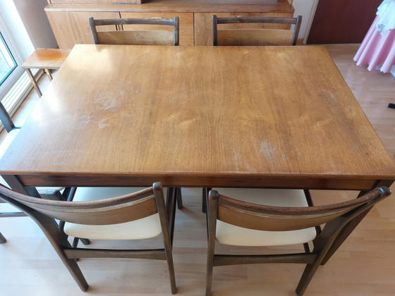 Image 1 of Vintage eettafel Deense stijl, uittrekbaar, palissander