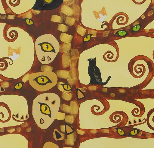 L'arbre à chat (peint à la main)