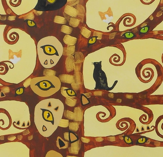 Image 1 of El árbol del gato (pintado a mano)