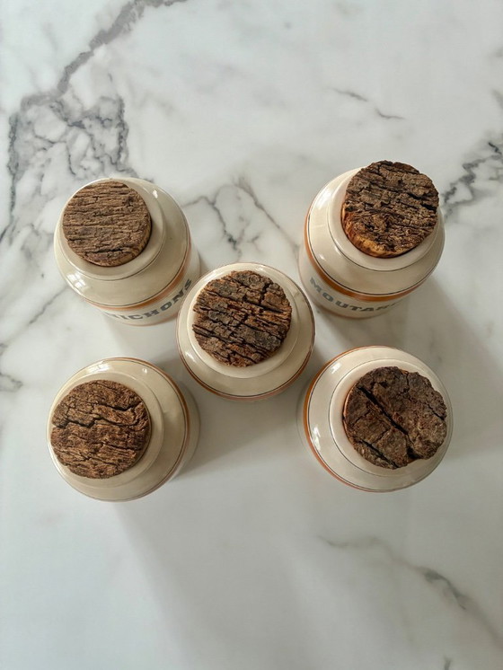 Image 1 of Lot 5 pots à épices vintage LML France Marin Laflèche