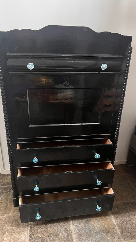 Brocante secretaire – Opbergkast, Keramiek, Hout (photo 7 of 11)