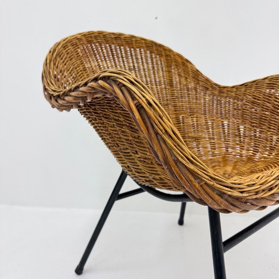 Fauteuil vintage en rotin et métal rohe n oordwolde, Rohé Noordwolde, Marron (photo 7 sur 12)