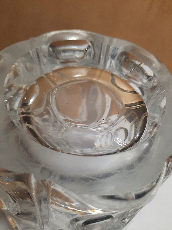 Image 1 of Vintage Sklo Union Rosice Vladislav Urban Bubble Relief Vase – Oval Egg Shaped Bubbles, 20 cm, Polished Pontil – Czech Art