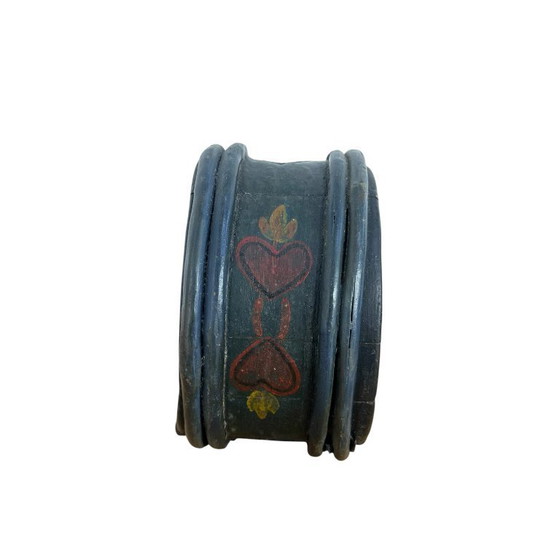 Image 1 of Cantimplora de madera escandinava antigua – cantimplora de arte popular pintada a mano