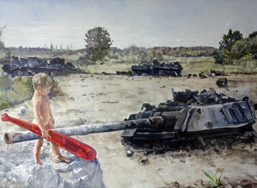 Original Ölgemälde Moderne Kunst Symbolismus Krieg Kotygoroshko